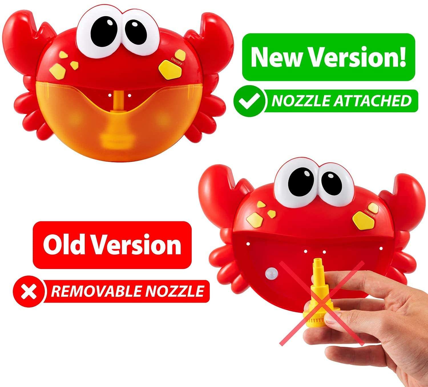 Comparison Chart of the New Electric Bubble Crab Toy and the Old Electric Bubble Toy