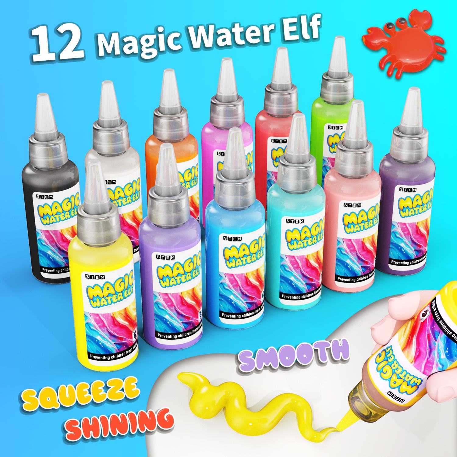12-Piece Magic Water Elf Set Materials in Different Colors