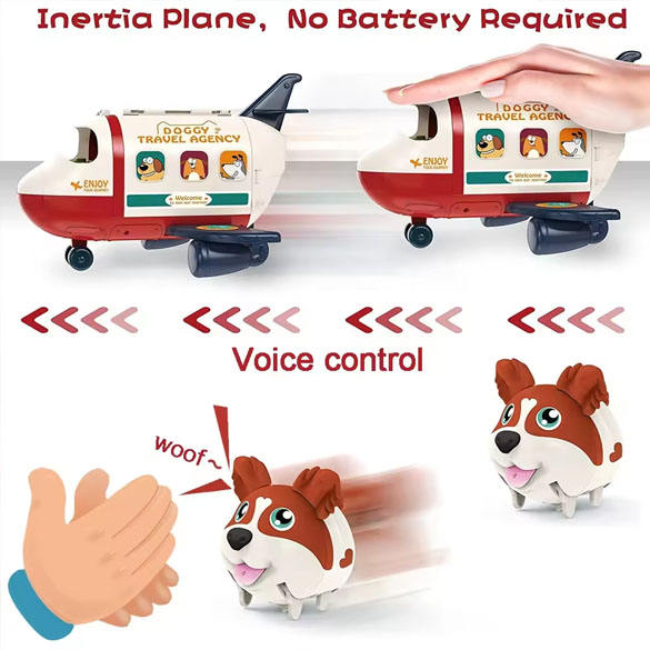 How to Play with the Multifunctional Storage Airplane Toy and Sound Control Puppy Vocalization
