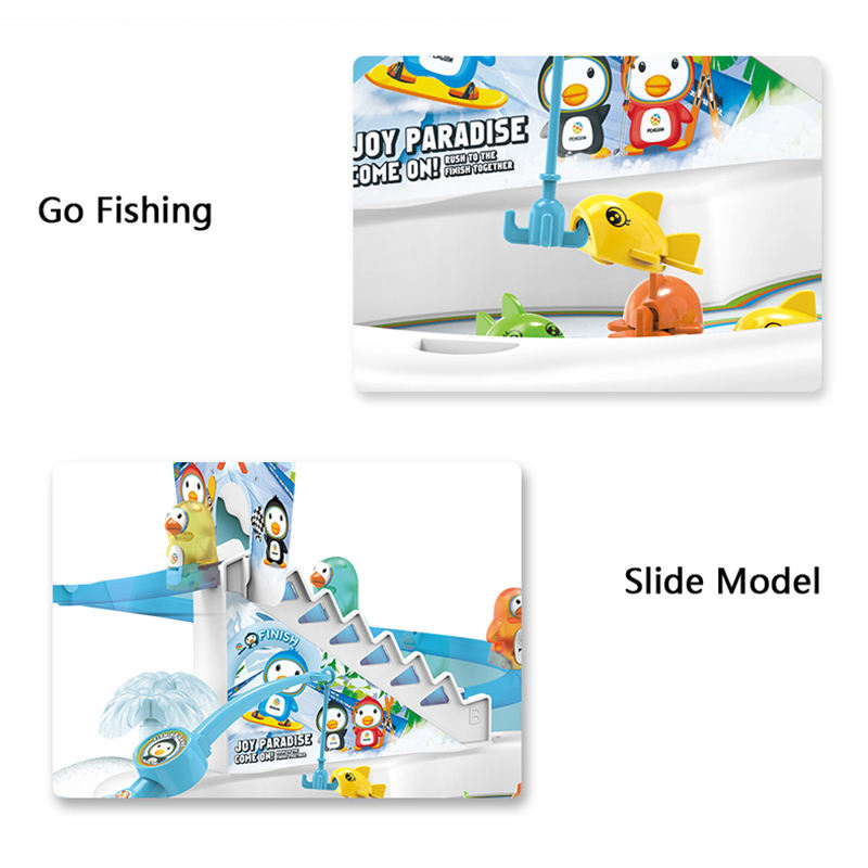 Toy Detail Display of the Ice Penguin Slide Fishing Table