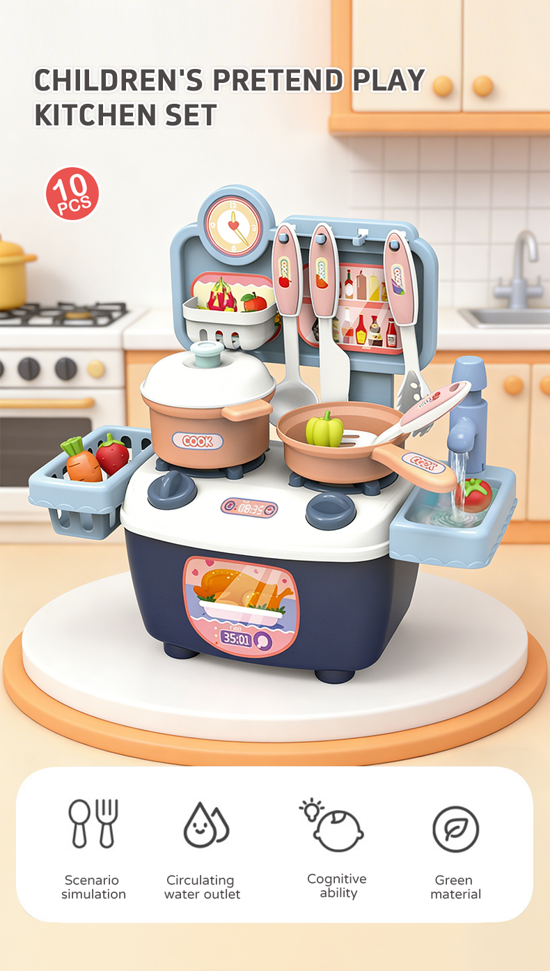 Blue 28 cm Kitchen Toy