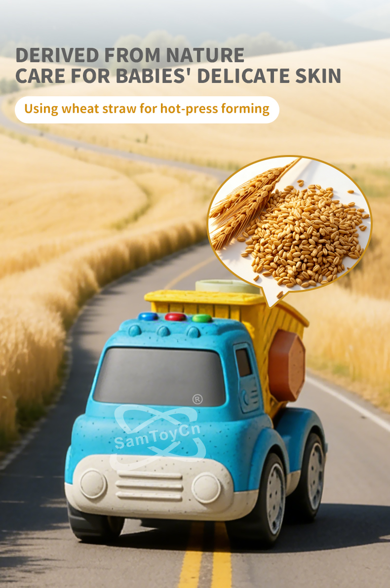 Straw Building Blocks Dump Truck toy utilizes straw hot-press molding technology to ensure safety for infants' delicate skin