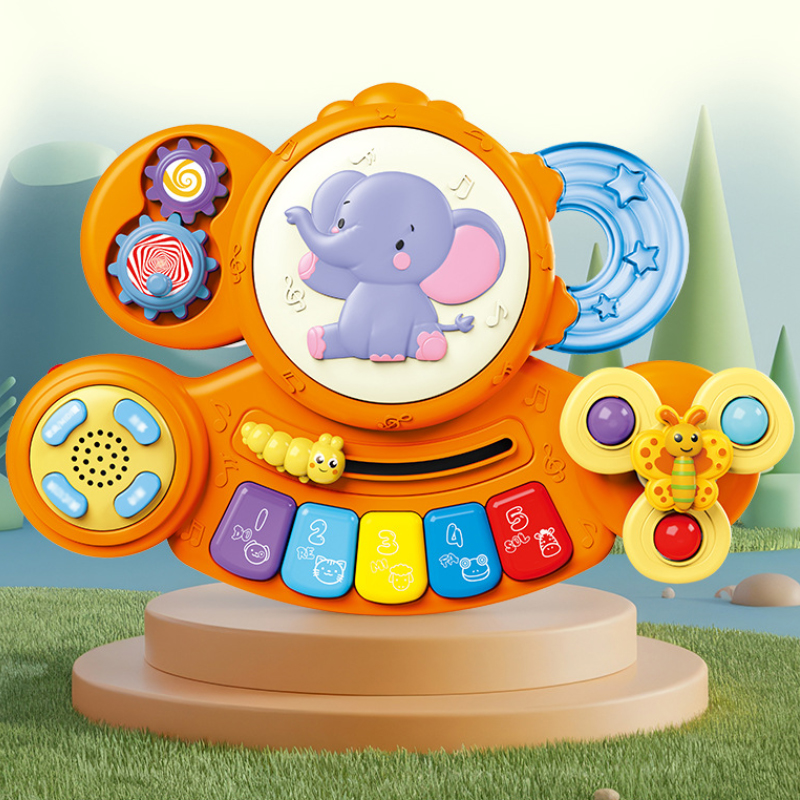 Orange Elephant Multifunctional Animal Music in a 3D Forest Setting