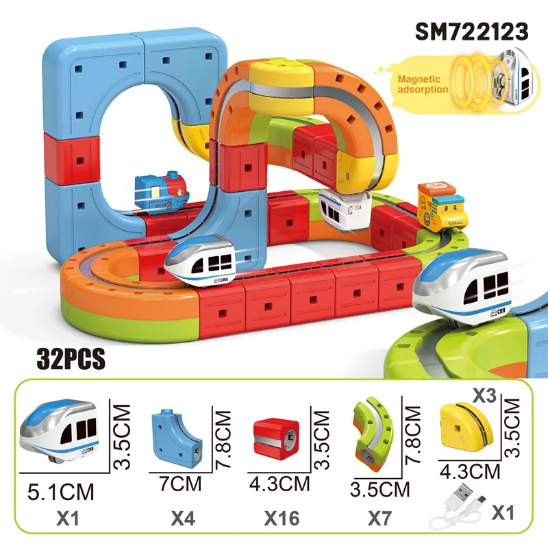 DIY Magnetic Track Levitation Train 32pcs Parts and Dimensions