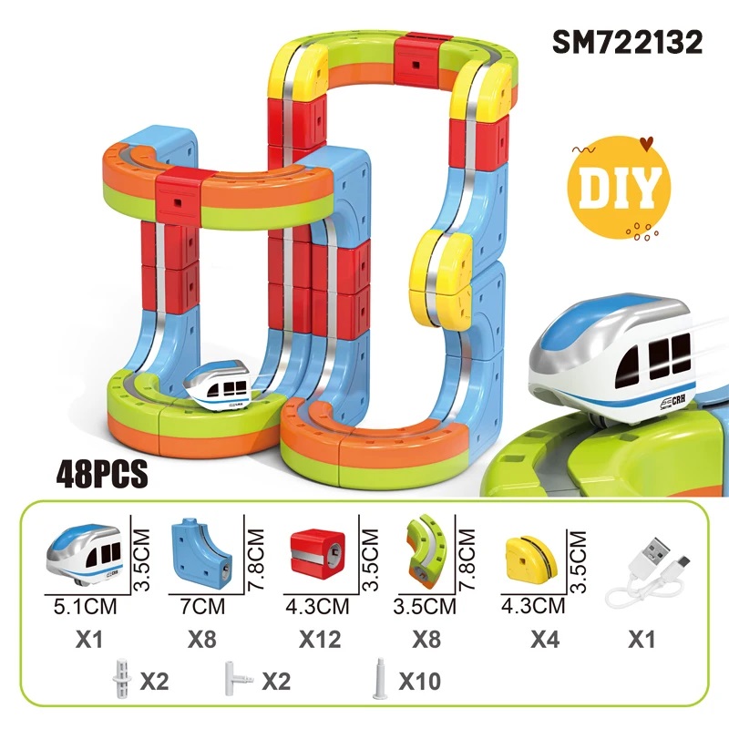 DIY Magnetic Track Levitation Train 48pcs Parts and Dimensions