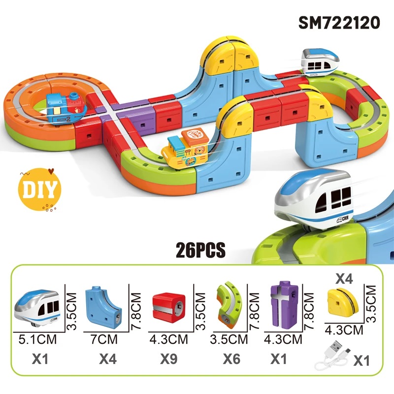 DIY Magnetic Track Levitation Train 26pcs Parts and Dimensions