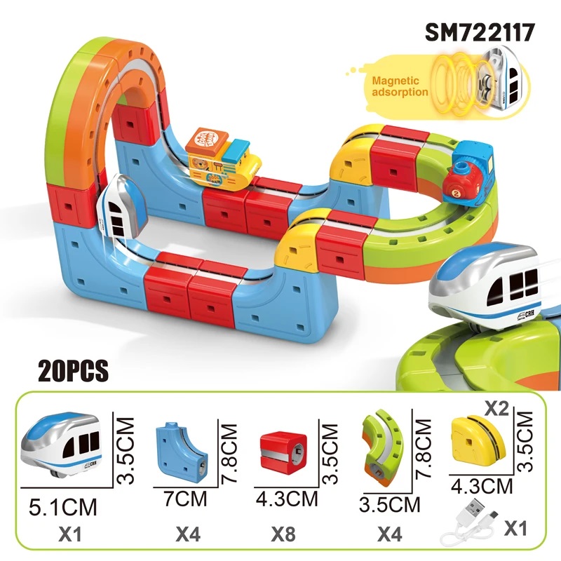 DIY Magnetic Track Levitation Train 20pcs Parts and Dimensions