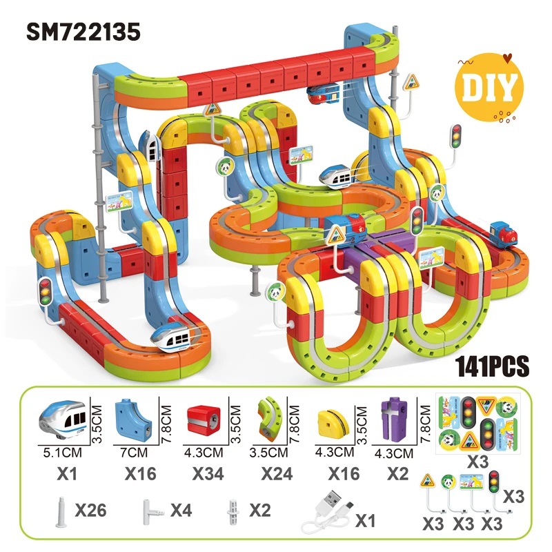 DIY Magnetic Track Levitation Train 141pcs Parts and Dimensions