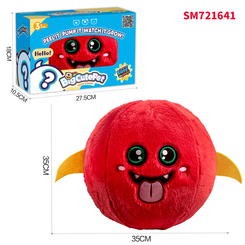 Red Small Size Devil Plush Ball Product Dimensions and Its Outer Packaging Dimensions
