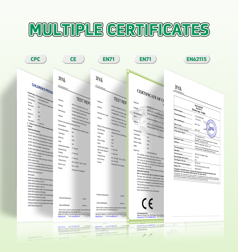 Product Certificate for Remote Control Inflatable Dinosaur