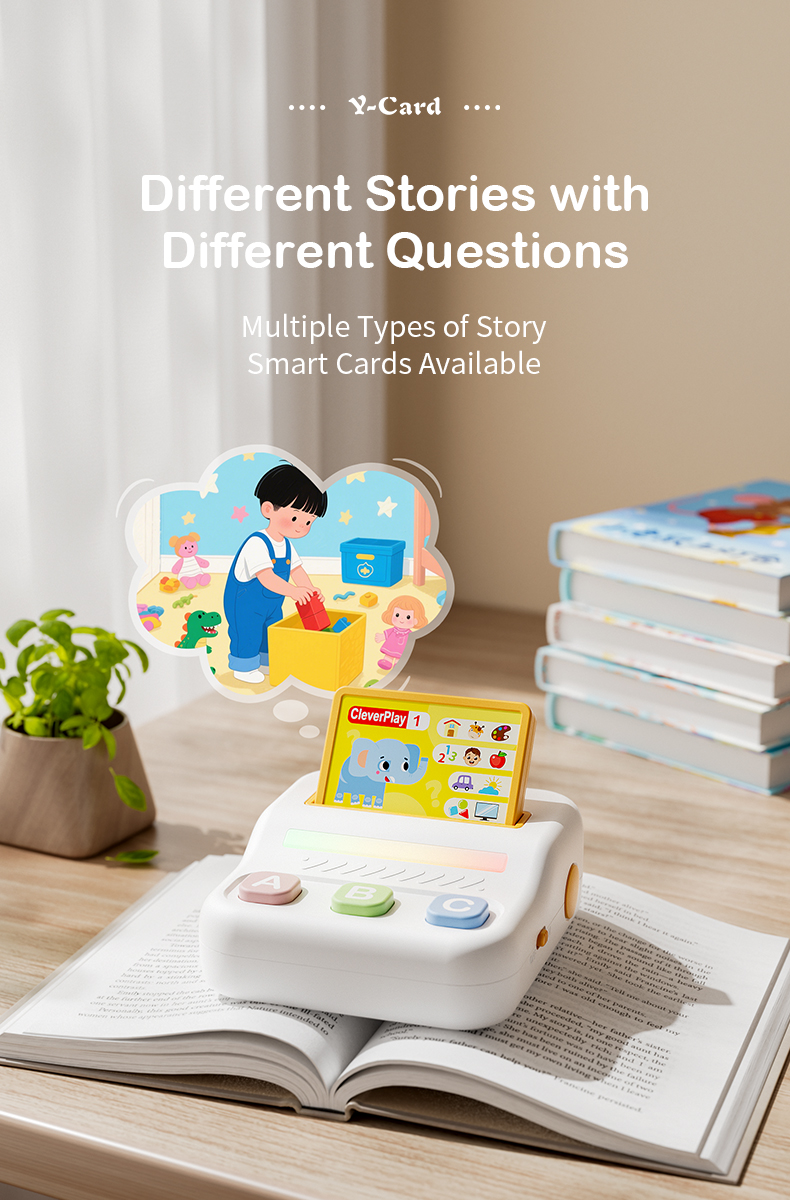 Clever Play Desktop Player offers a variety of cards to choose from, each containing different stories and questions