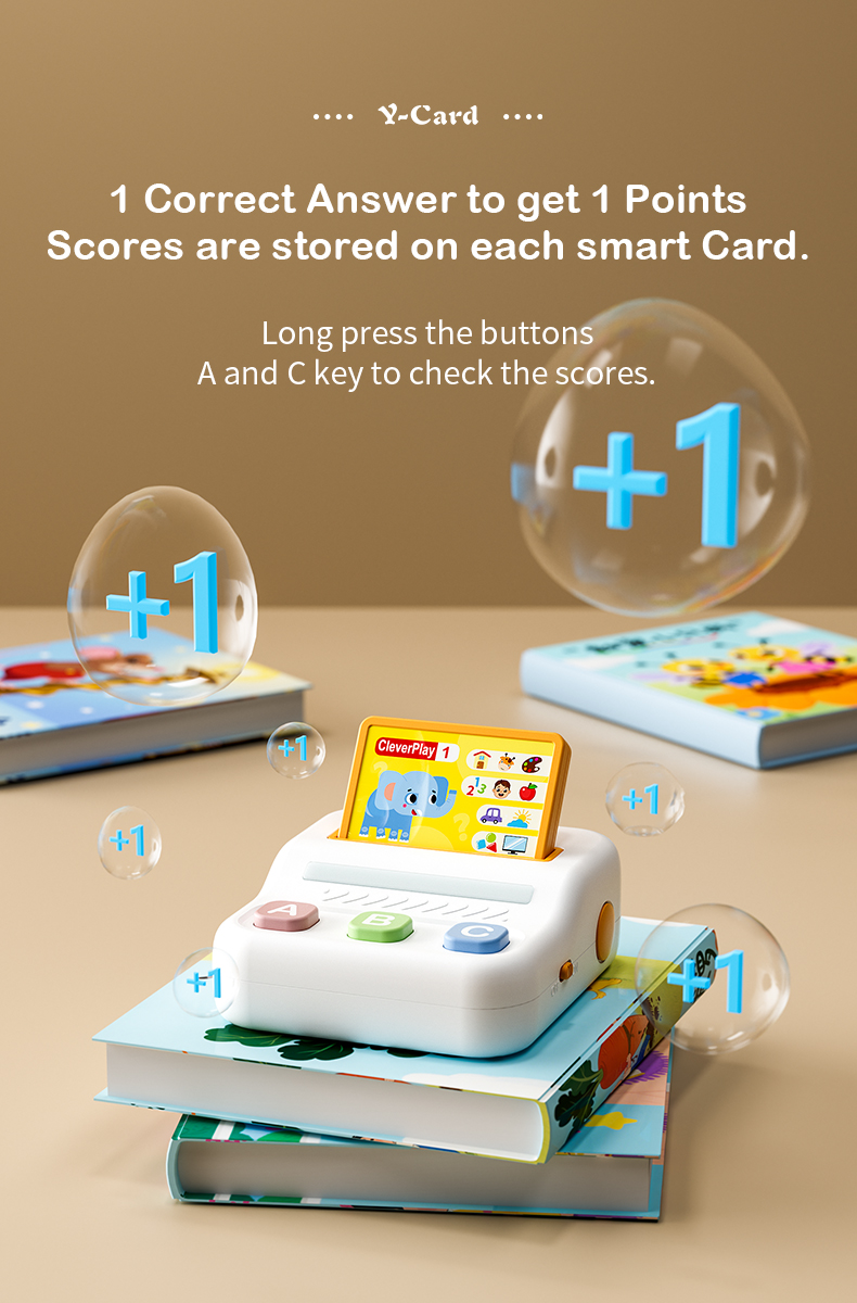 Answering one question correctly earns one point in Clever Play Desktop Player. Press and hold the A and C keys to view your score