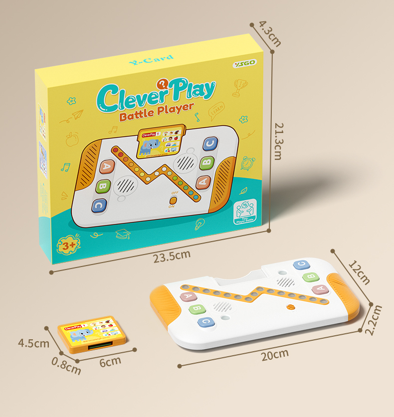 Clever Play Battle Player product, cartridge, and outer packaging dimensions
