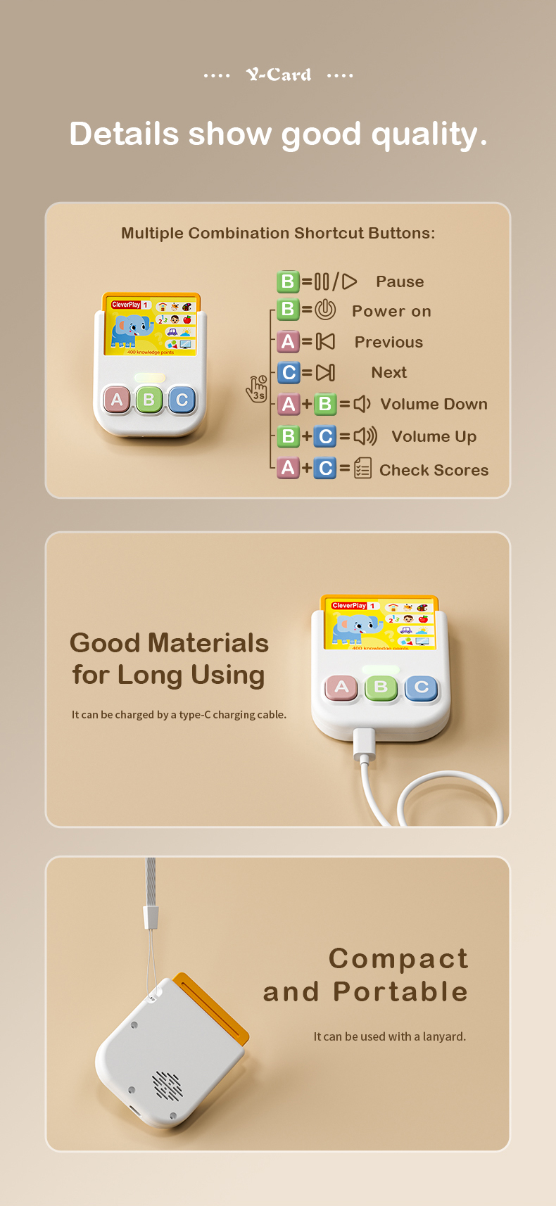 Clever Play Portable Player Button Functions and Product Advantages