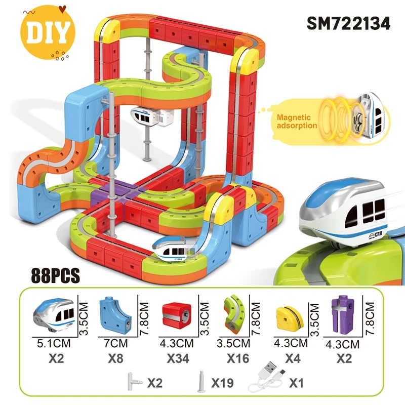 DIY Magnetic Track Levitation Train 88pcs Parts and Dimensions