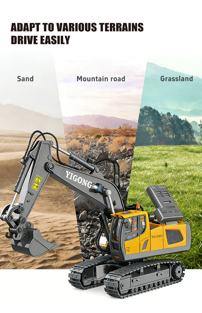 The Alloy Remote Control Hook Machine can traverse sandy terrain, mountainous areas, and grasslands.