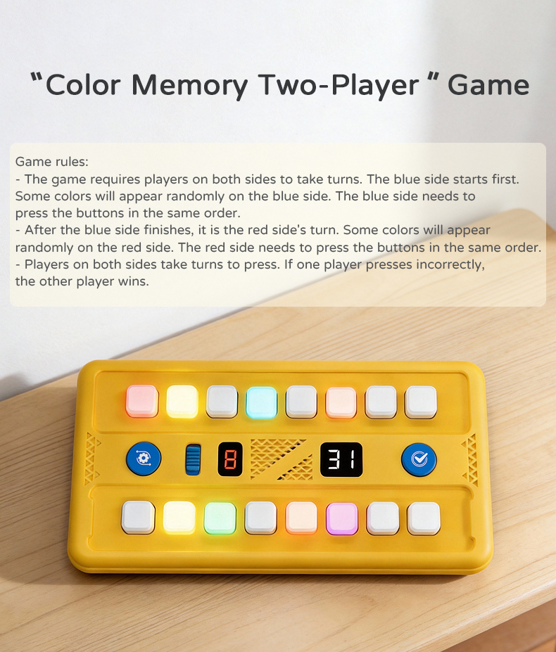 Color Arrangement Challenge Table's Two-Player Color Memory Mode