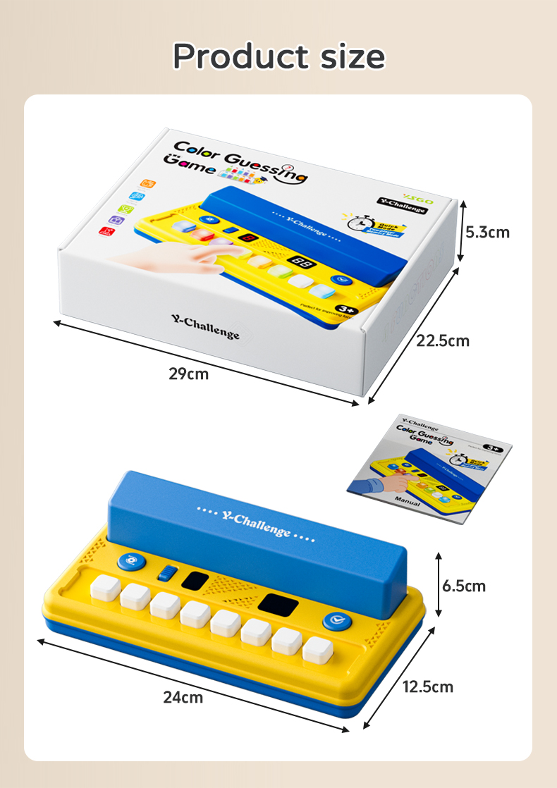 Color Arrangement Challenge Table and Outer Packaging Dimensions