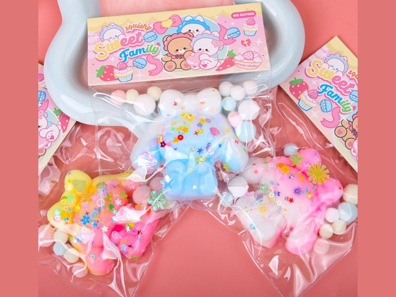 Jelly Kneading Fun Mixed Color Series Medium Size Sanrio Big-Eared Dog - Bow Sequins + Hairballs + Clips