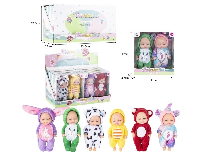 4-Inch Solid 2-Person Sleeping Doll (6 Boxes)