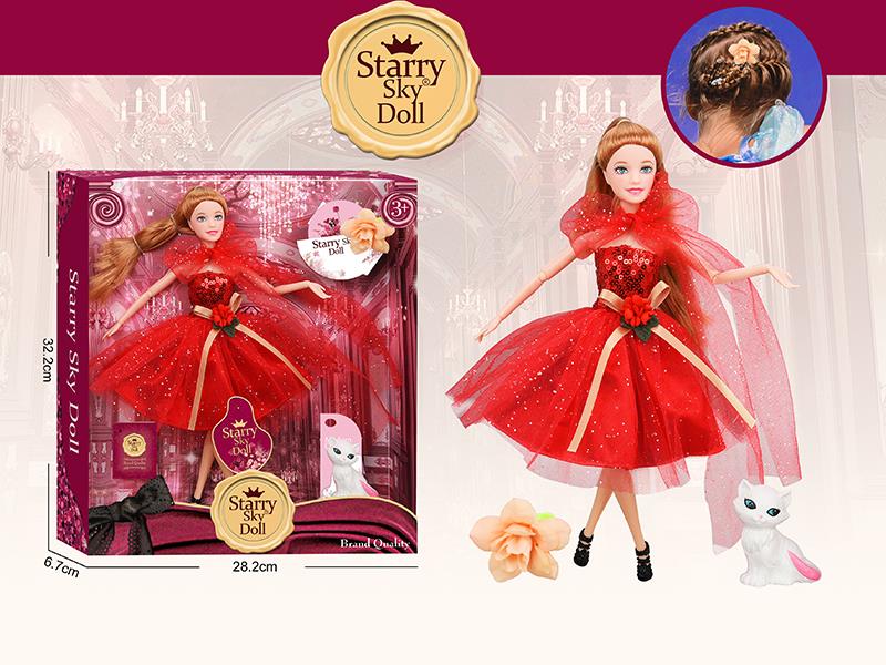 11.5 Inch 11-Joints Fashion Doll With Hair Rope, Cat