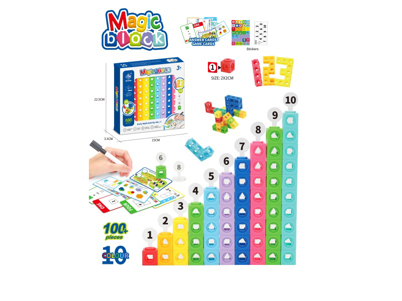 100 Pieces Of Square Digital Building Block Teaching Aids