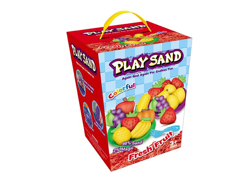 Space Soil Fruit Play Set(908g Sand/4 Colors + Fruit Accessorie Tools)