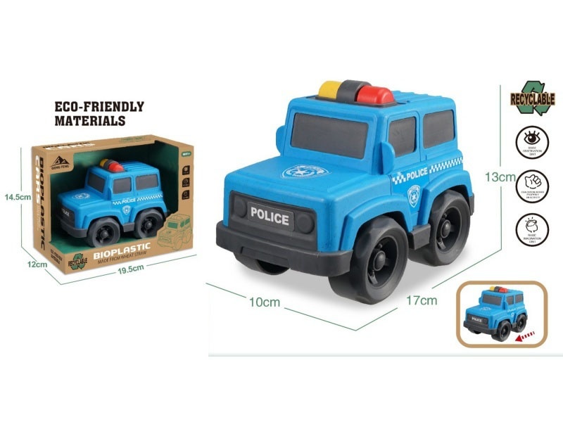 Light And Sound - Straw Material - Cartoon Police Car