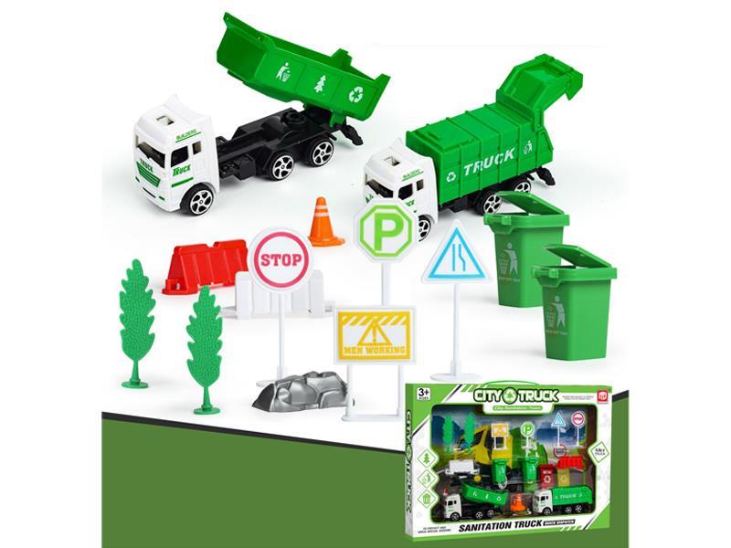 Pull Back Simulated Sanitation Vehicle Set