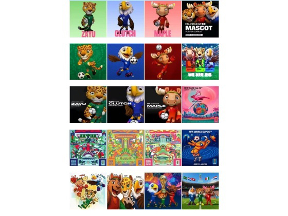 2026 World Cup Mascot Diy Handmade Frame Diamond Painting 20X20