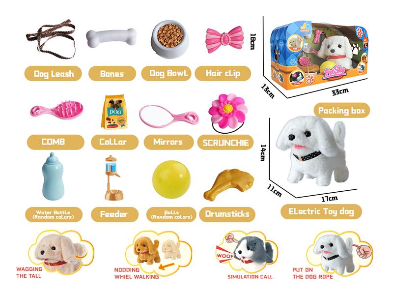 Electric Plush Dog Pet Accessories Set