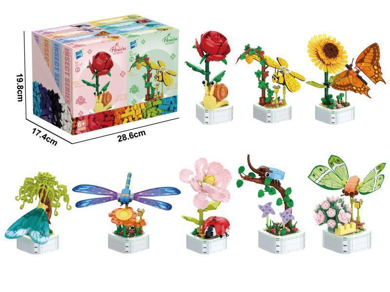 Insect Potted Plant Series Building Blocks