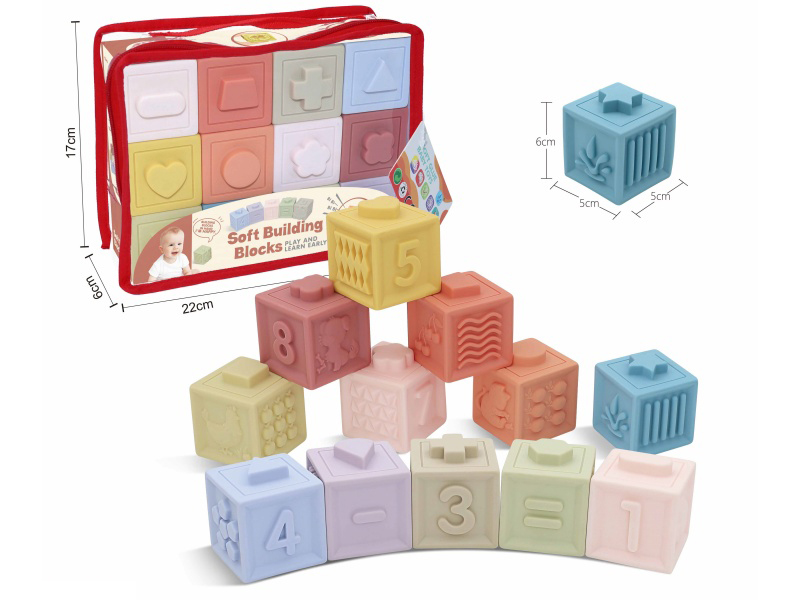 Animal & Numbers Soft Building Blocks 12pcs