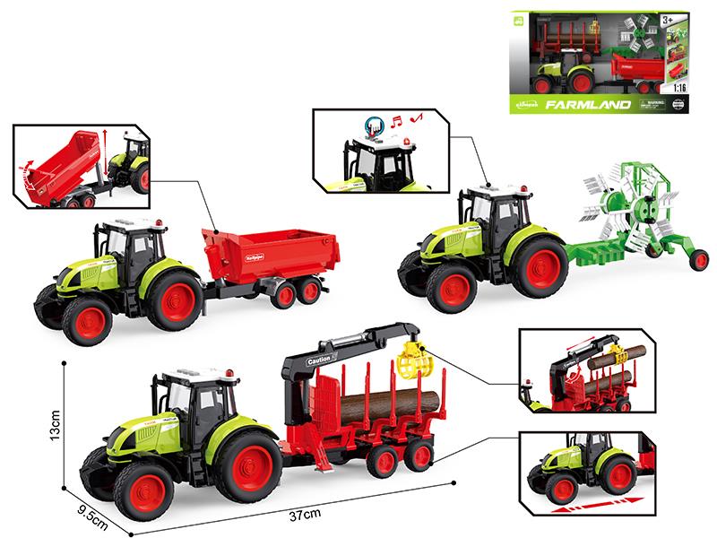 1:16 Friction Farm Tractor Set(Sound & Lights)
