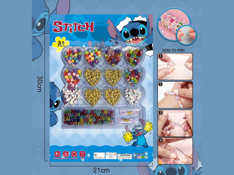 Stitch Diy Beaded Jewelry Bow With Multiple Colored Beaded Ribbons And 2 Threads