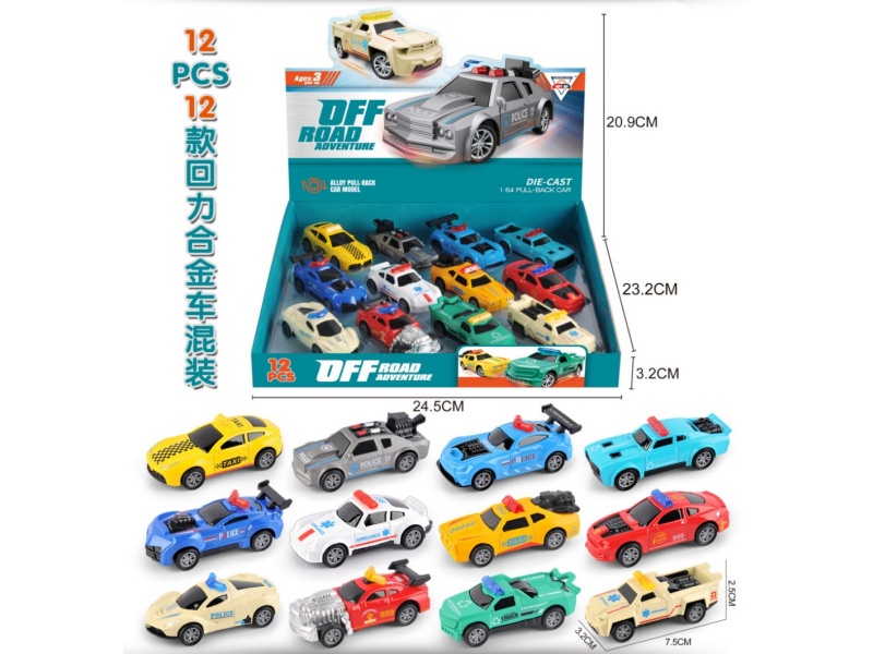 1;64 Pull Back Die-cast Police Car