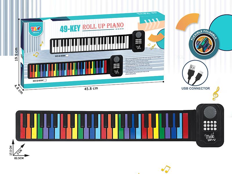 49-Key Roll Up Piano With USB Cable