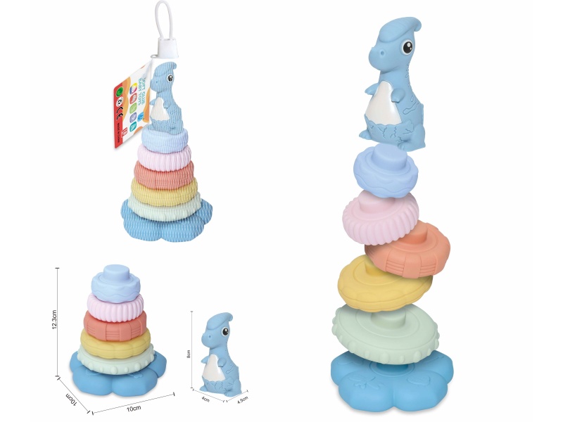 Soft Plastic Dinosaur Stacking Toy 7pcs
