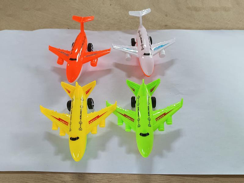 Solid Color Pull Back Passenger Plane