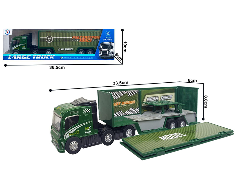 1:43 Friction Alloy Military Container Car
