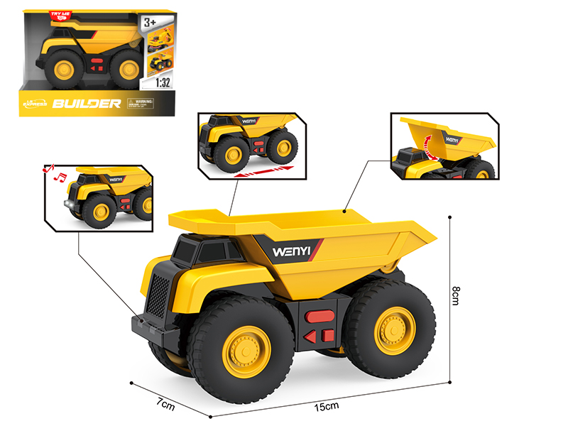 1:32 Friction Dump Truck(Sound & Lights)