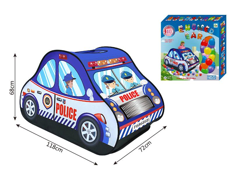 Police Car Shape Children Play Tent + 40 Balls