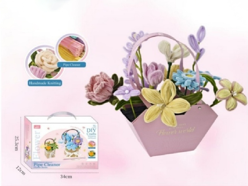 Diy Pink Fluff Twisty Stick Gift Box Bouquet