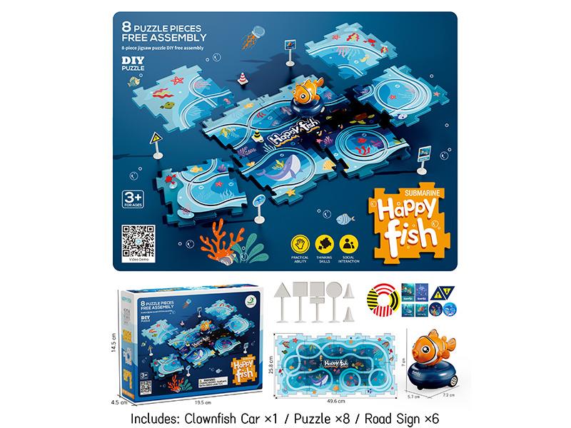 Electric Clownfish Car Puzzle Track Toys