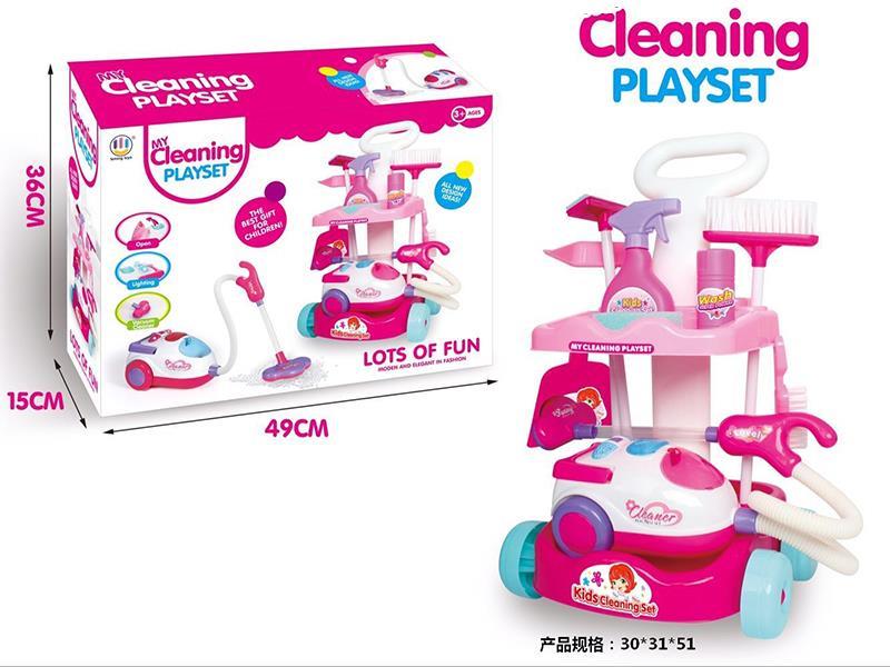 Clean cart + Vacuum Cleaner + Cleaning Tools(With Light)