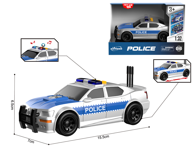 1:32 Friction German Police Car(Sound & Lights)