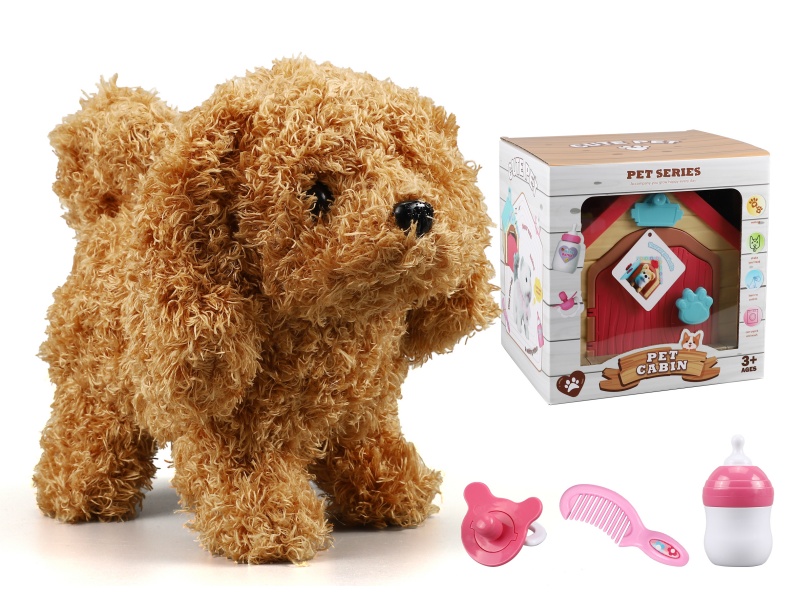 Electric Plush Dog With Pet Cabin