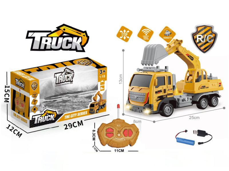 1:18 4CH R/C Excavator With Head Light