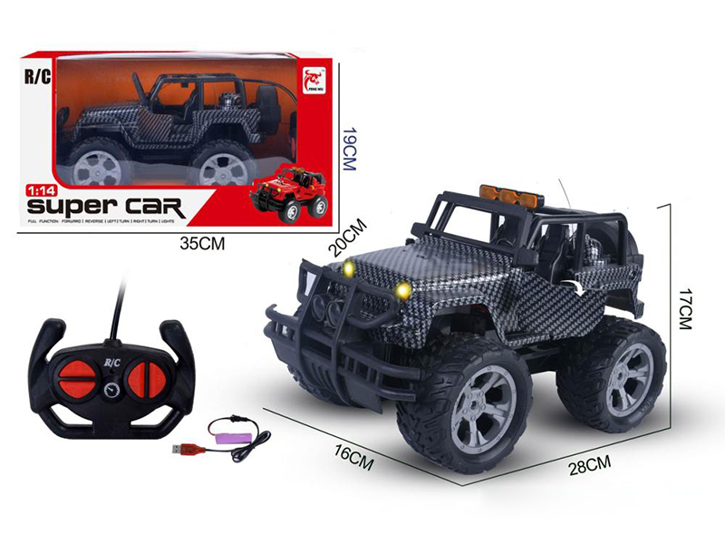 27Mhz 1:14 4-Channel Remote Control Carbon Fiber Jeep(Included Batteries)