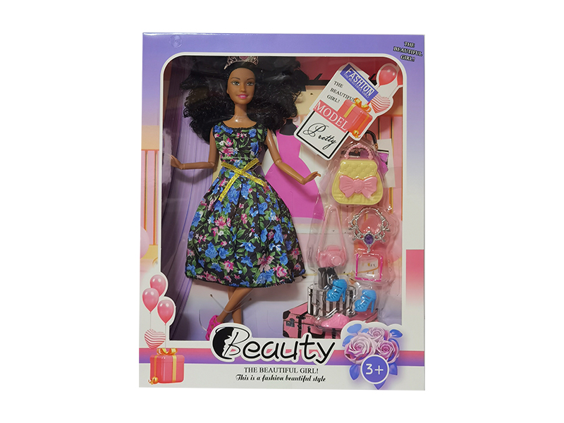 11.5" 11-Joint Solid Black-Skinned Doll